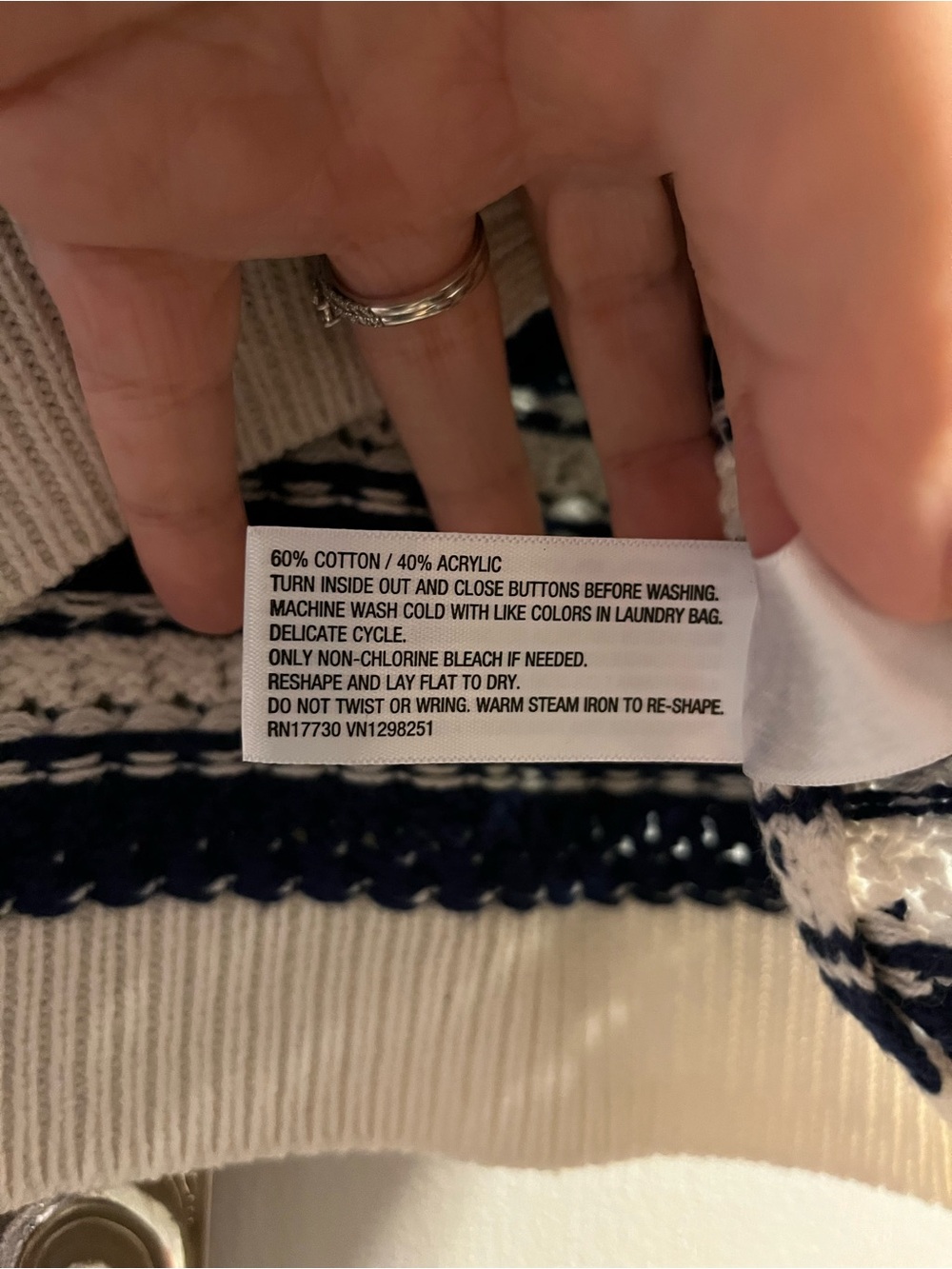 Universal Thread Navy and White Striped Short-Sleeve Cardigan - Picture 5 of 5